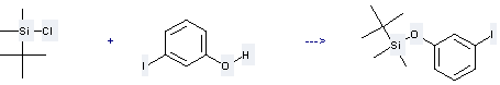 The Benzene,1-[[(1,1-dimethylethyl)dimethylsilyl]oxy]-3-iodo- can be obtained by tert-Butyl-chloro-dimethyl-silane and 3-Iodo-phenol